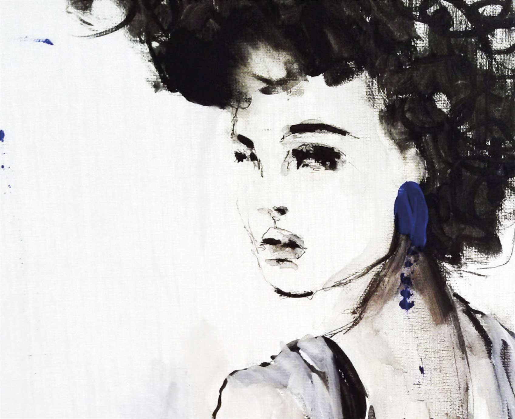 Atelier Tinika | fashion illustration | fine art | women face in charcoal