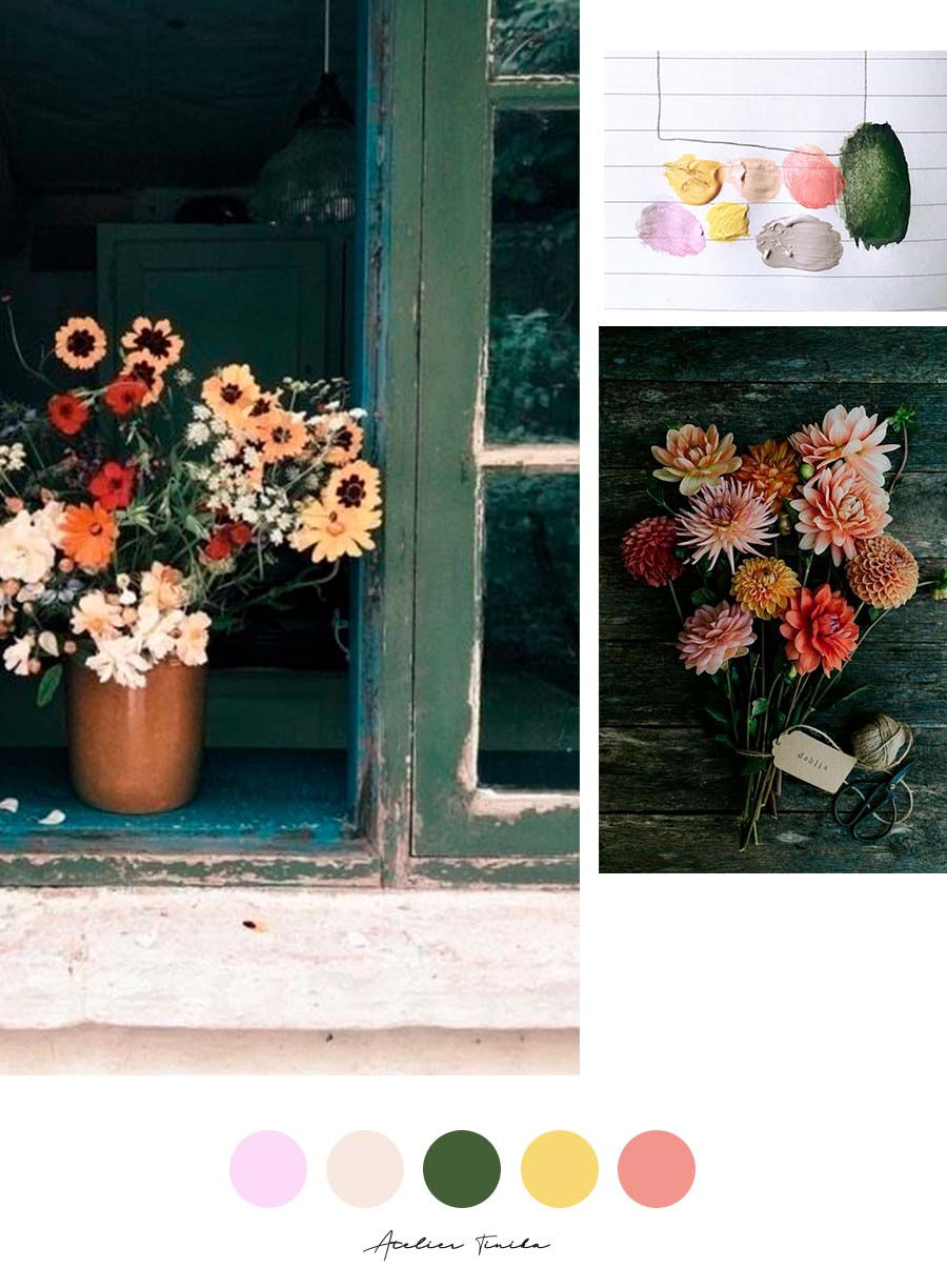 mood board, color study for paintings collection
